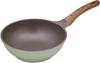 Mannen Gelsomino Frying Pan 24cm IH Compatible Deep Pan Aluminum PFOA Free Stylish Diamond Coat Dull Green GEL-D24