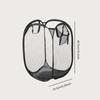Folding Dirty Laundry Sorting Basket Washing Frame Bathroom Cloth Mesh Storage Bag Frame Bucket Laundry Organizers Storage Pouch