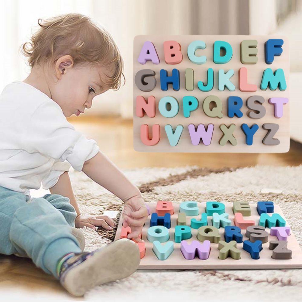 Matching Games Alphabet Number Puzzle Mathematics Kids Puzzle Toys 3D Wooden Board Birthday Gift