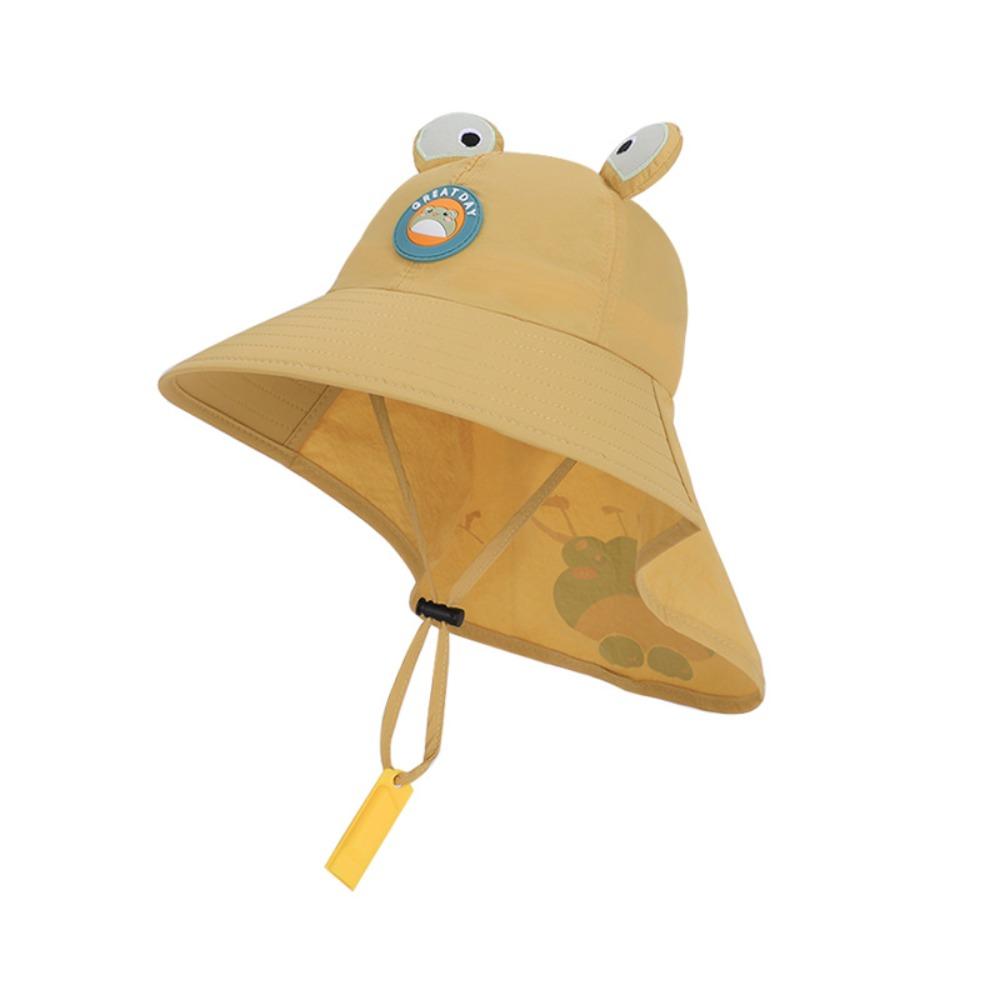 Whistle~ Big Brim Children's Sun Hat Extended Shawl Foldable Children Beach Cap Cap UV Resistant Kids Whistle Sunscreen Hat Baby