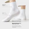 Men's Mid-Calf Socks, Autumn And Winter Season,  Cotton, 10A And Odor-Resistant, Solid Color Black Trendy Long Socks, Sports Style, 7 Pairs