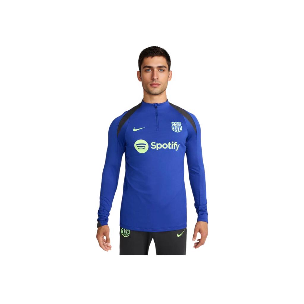 Nike Dri-Fit FW24 Strike Third FC Barcelona Series Outdoor Casual Sports Pullover Long Sleeve Football Shirt Men tops Blue FQ2620-418
