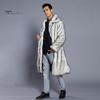 Мужское длинное пальто из искусственного меха с отворотом и длинным рукавом, ветрозащитное пальто с открытым передом, утолщенное теплое пальто из искусственного меха