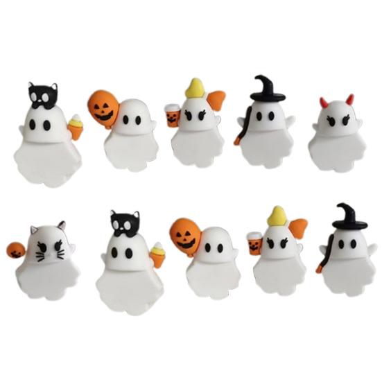 Halloween Ghost Phone Buddy Mini Ghost Figures Adhesive Phone Accessory Cute Stick-On Ghost Phone Topper for Smartphone Desk Decor