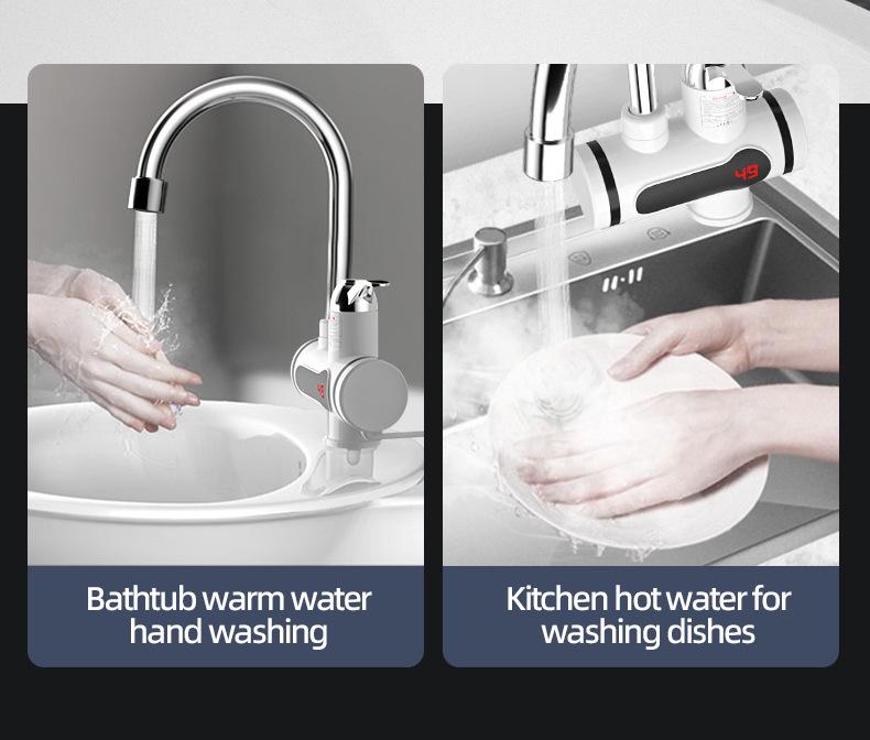 Мгновенный электрический водонагреватель-кран с цифровым дисплеем для душа, двойного использования (горячая и холодная вода)