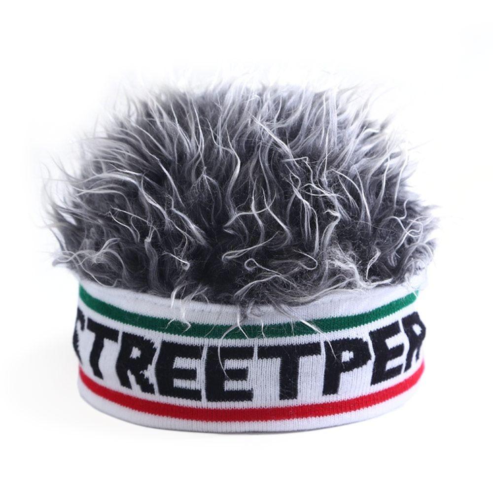 Вязаный детский парик шапка смешные волосы интегрированный головной убор модные шапки шапки дети