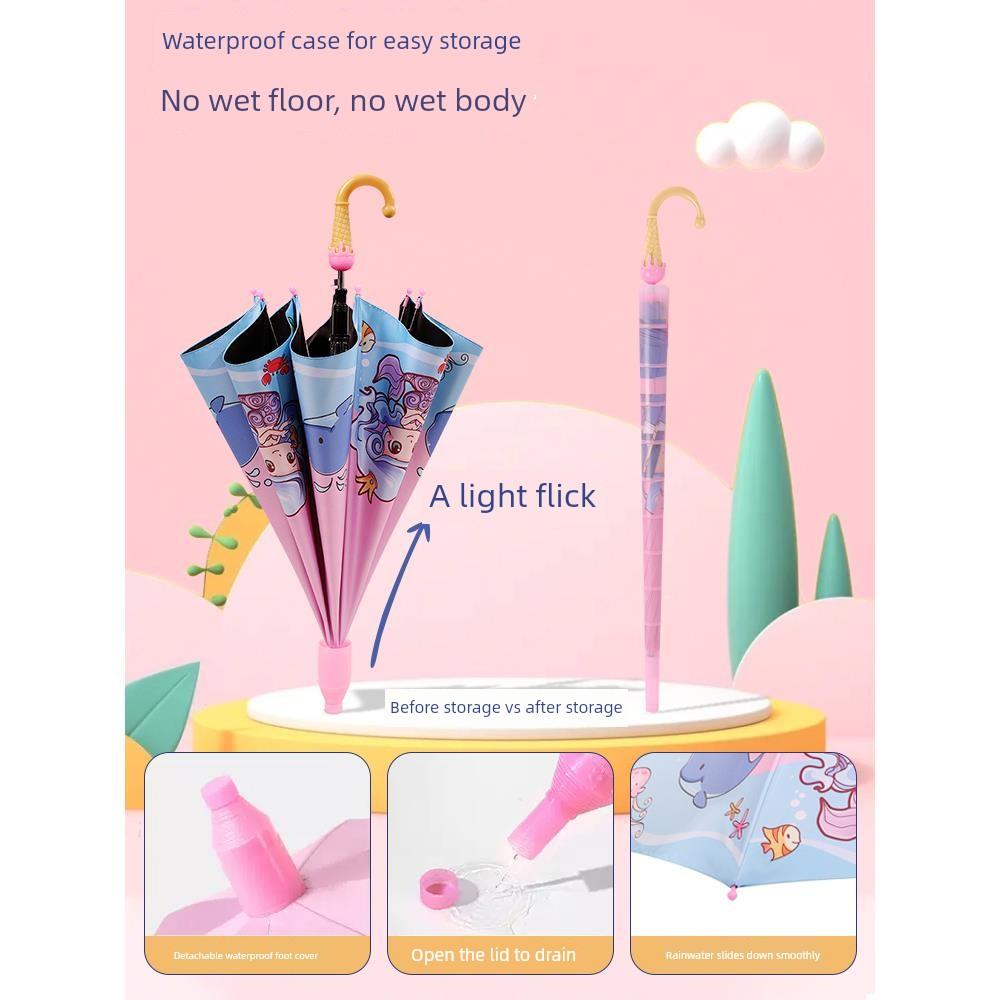 Children's Umbrella Kindergarten Baby Boys and Girls Kids Student Cartoon School Umbrella Lightweight Dinosaur Unicorn Umbrella