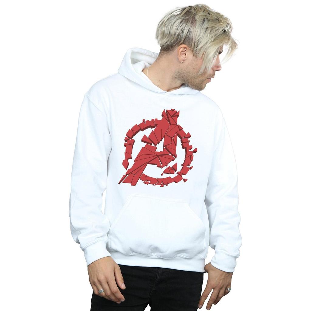 Marvel Mens Avengers Endgame Shattered Logo Hoodie