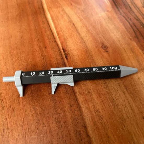 Шариковая ручка-штангенциркуль 2-в-1 Ручка инженера Портативная нажимная ручка со штангенциркулем Подарки для папы, мужа, дедушки, плотника, деревообработчиков