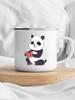 Кружка с изображением медведя панды, идеи подарков для девушки, милая кофейная кружка, подарки с изображением панды, декор для кемпера, кружка с эмалью для кемпинга, подарки на день рождения другу