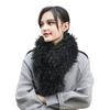 Plush Scarf with Magnetic Design Solid Color Women Thickened Warm Scarf Coat Accessory Daily Commuting Wear