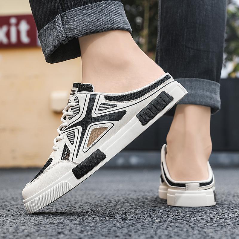 Большой размер 47 роскошные мужские полутапочки сандалии удобные дышащие повседневные туфли мужские модные кроссовки для отдыха мужские тапочки сланцы обувь мужская