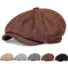 Новая модная кепка газетчика Мужская твиловая хлопковая шляпа 8-панельная шляпа Бейкер Кэпс Ретро шляпы Гэтсби Повседневная брендовая кепка Берет для шляпы художника