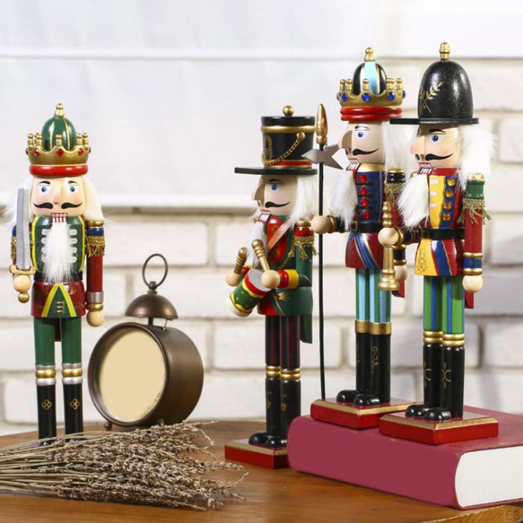 12 Inch Height Wooden Nutcracker Soldier Ornaments Handmade Handpainted Doll Puppet Toy Gift for