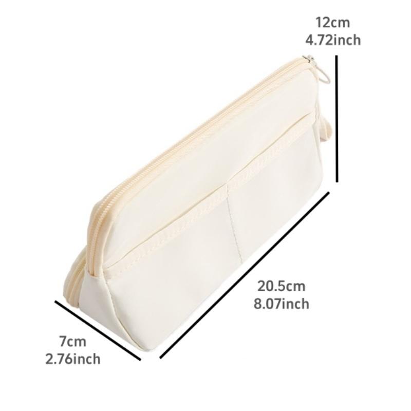 1pcs Pencil Case Triangle Pen Bag Staged Pocket Multi Mesh Storage Trasparent Back Pocket Stationery Organizer Pouch