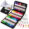 M ZSCM Color Pen 60 Color Set Watercolor Paint Brush Artist Painting Brush Fine Point Dual Tip Art Marker Pen Set Paintbrush Coloring Book Office