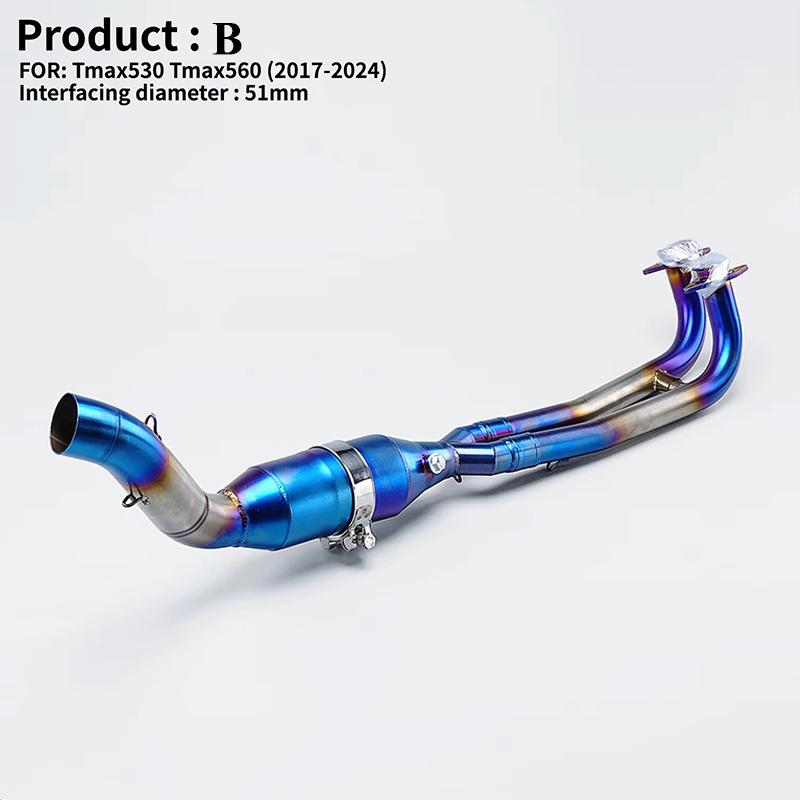 For Yamaha TMAX 530 560 TMAX530 Tmax560 17-23 Motorcycle Exhaust System Modify Stainless Titanium Alloy Slip on Front Pipe 51mm