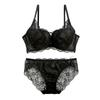 Cher Mon Cher Pigeon Ribbon Bra and Panty ABCDEF [Mon Pigeon] Set, (BK-Black, E65-M)