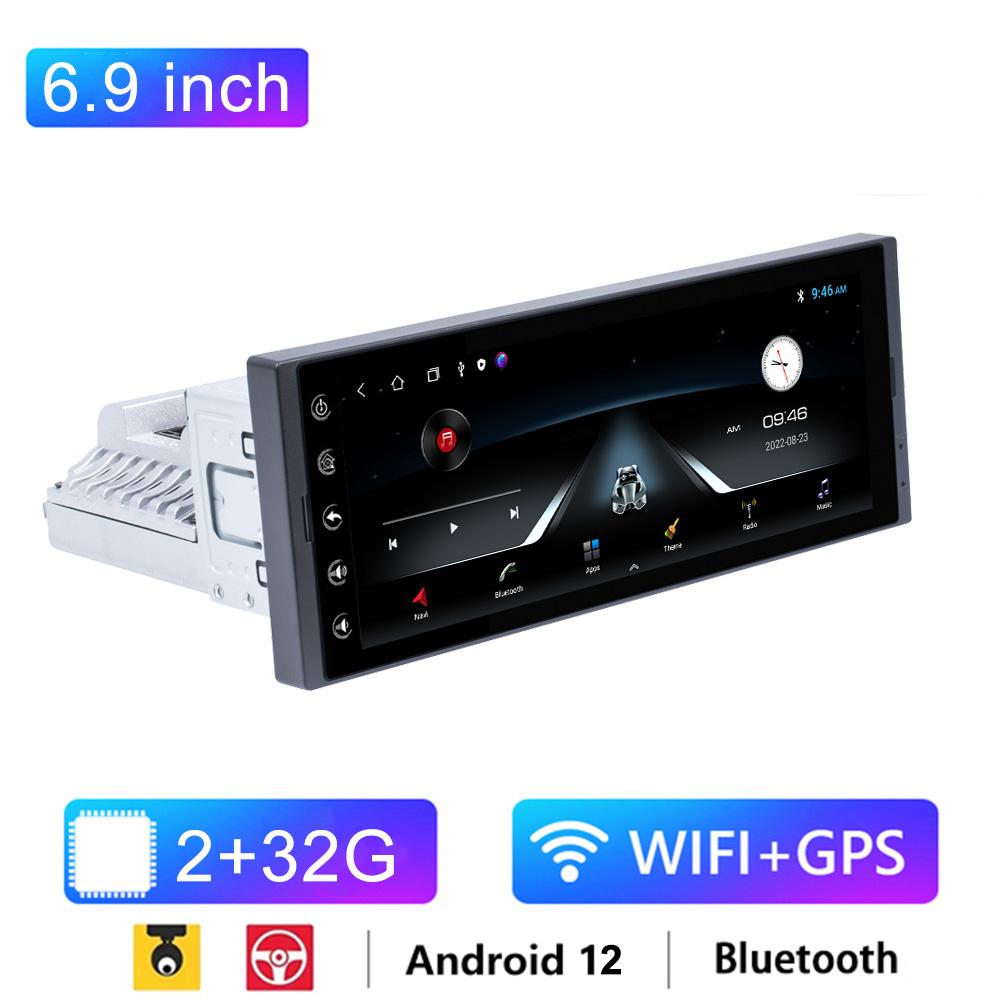 Reakosound 1 Din 6.9 Inch  Andriod 12 Car Multimedia Player GPS Navigation BT  Wifi USB FM MirrorLink HD Car Audio Radio Stereo