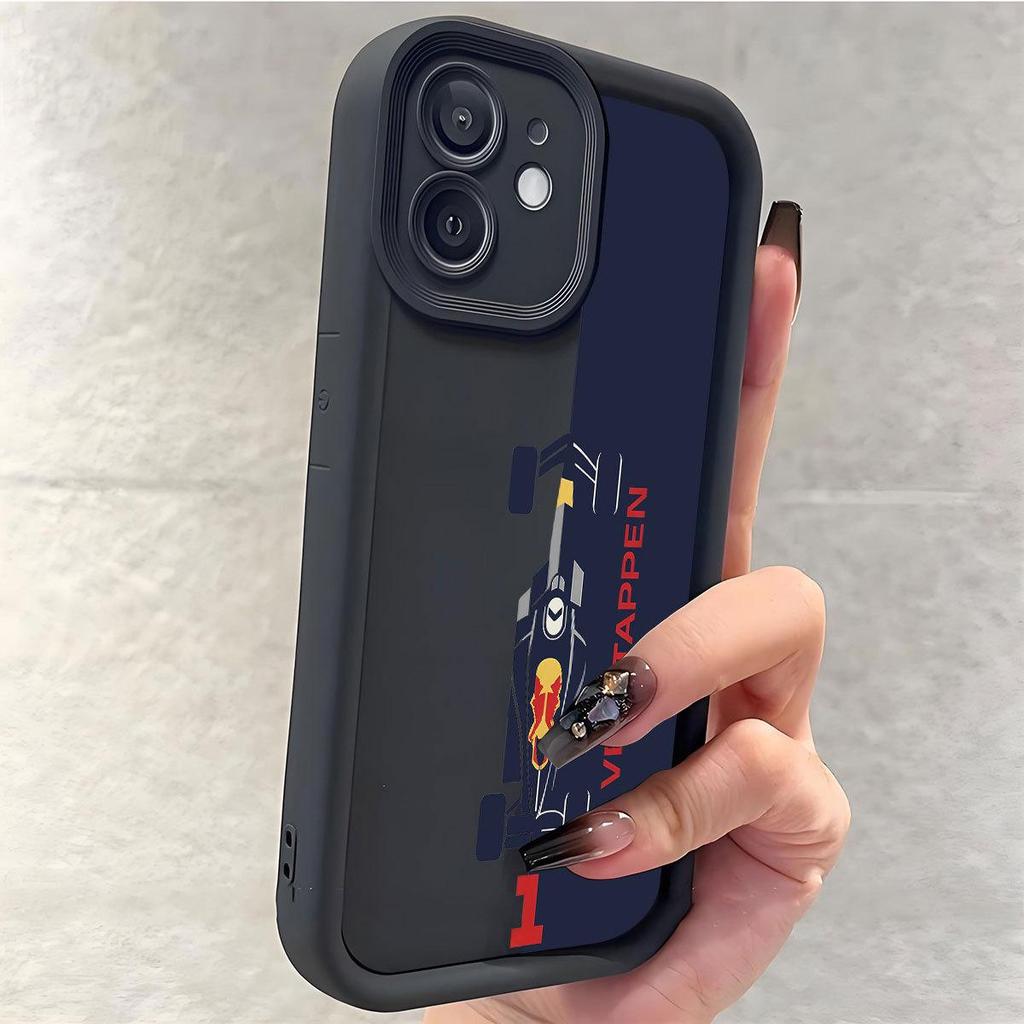 Черный гоночный кейс с насечками для iPhone 14/15/16/17 Pro Max
