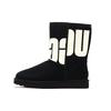 Classic Short 2 Suede Warm Durable Casual Comfortable Mid-Calf Snow Boots Women Boots Black 1129231-BLK