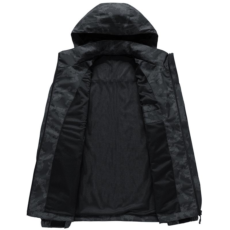Мужская ветровка, осенне-зимняя рабочая куртка с капюшоном, повседневная ветрозащитная водонепроницаемая куртка с капюшоном
