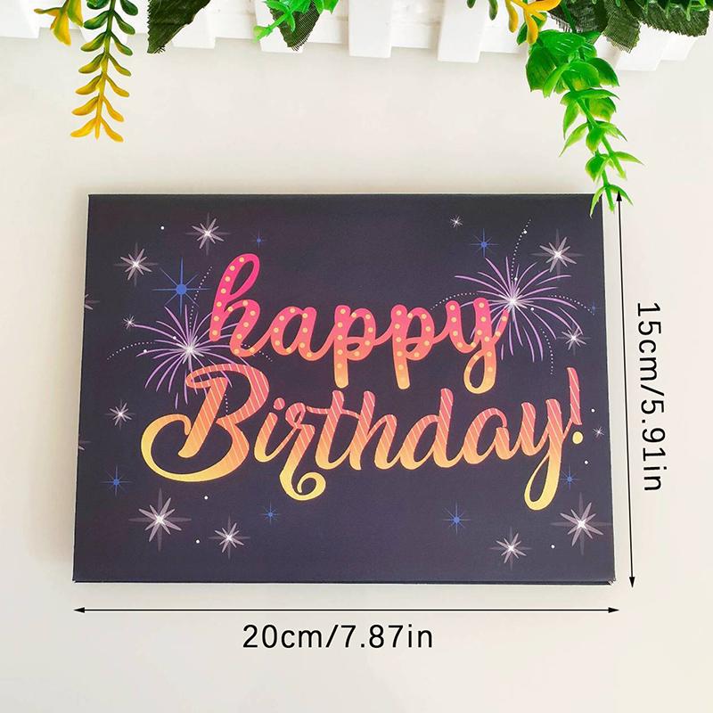 3D Pop Up Поздравительная открытка на день рождения с подсветкой Музыка Открытка на день рождения Фейерверк Торт Поздравительная открытка Подарок для жены, мамы, детей