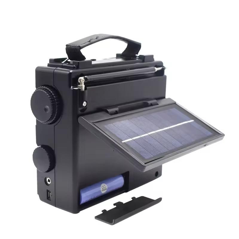 Портативная многодиапазонная радиосвязь с солнечной панелью с беспроводной связью с USB-картой Tf и светодиодной подсветкой