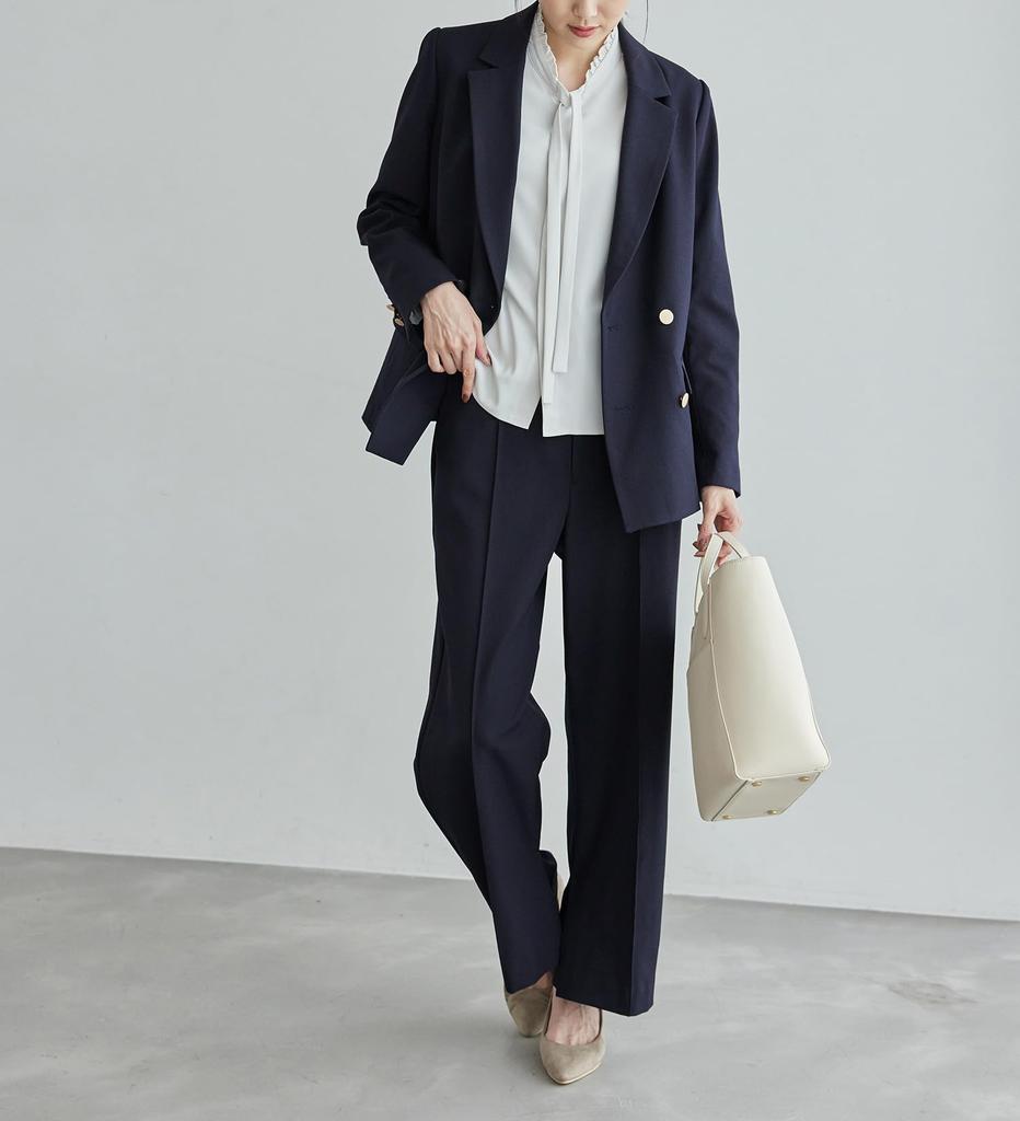 Serge Wide Matching Navy Size 36 [Rope Picnic] Wool-like Pants, Coordination, (40),