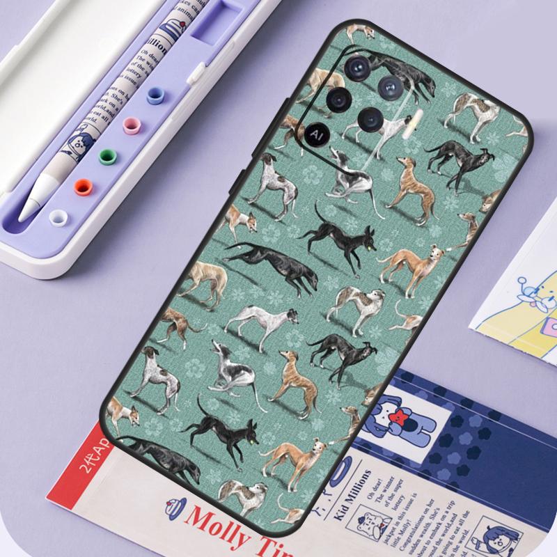 Galgo Greyhound Dog For Oppo A40 A60 A80 A94 A74 A54 A15 A18 A38 A58 A78 A98 A16 A76 A96 A57 A17 A77 A5 Pro Case
