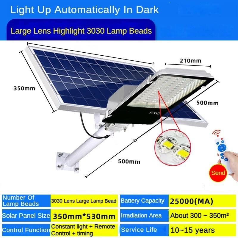 Интеллектуальный светодиодный индукционный светильник для двора, уличные фонари на солнечных батареях, литий-железо-фосфатный аккумулятор, водонепроницаемый инженерный светильник