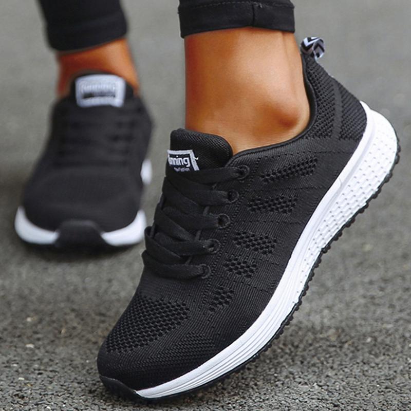 Fashion Fashion 2025 New Women's Sneakers Mesh Fabric Woman Shoes Walking Sneaker Woman Lace Up Tenis Feminino Sneakers For Women