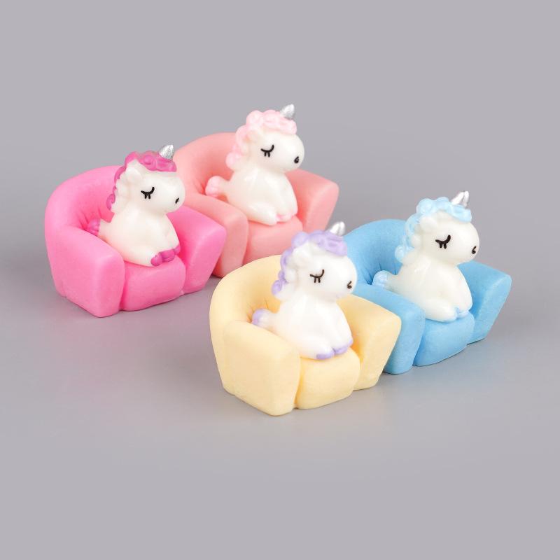 Creative Cartoon Mini Cute Small Sofa Unicorn Desktop Creative Small Ornament Seat Children Play House Toys