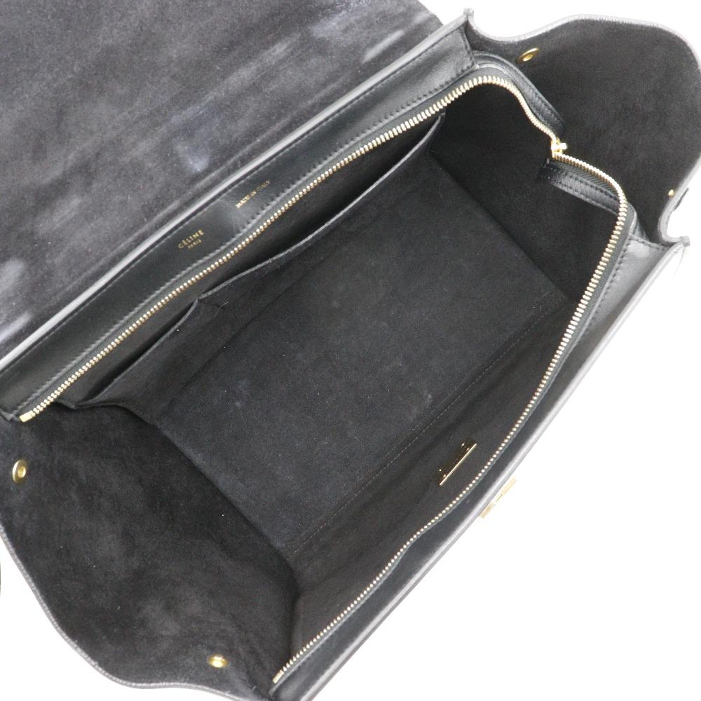 CELINE Trapeze Handbag 1695430TA medium Black / white Calfskin/Suede Women Used