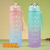 1-3PCS Sports Water Bottle for Running Drinking Bottle 2L Motivational with Time Marker Stickers Portable Reusable Plastic Cups