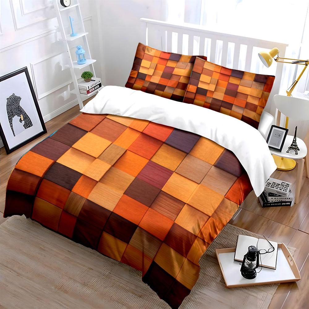 Colorful Checkered Bedding Set Bedding Duvet Cover Set Duvet Cover Pillowcases (1 * Duvet Cover 2 * Pillowcases, without duvet insert)