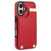 For iPhone 16 Case TPU+PU Leather Hardware Decor Phone Cover with Card Holder
