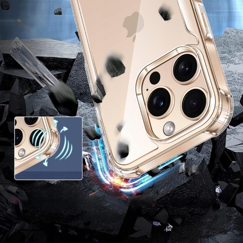 Case for iPhone 16 Pro ANTI-SHOCK CLEAR CASE ARMOR BACK + PROTECTIVE GLASS