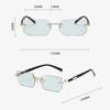 Модные солнцезащитные очки без оправы для мужчин и женщин, модные безрамочные прямоугольные солнцезащитные очки в стиле ретро, ​​летние очки для путешествий UV400