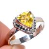 Natural Citrine Gemstone Handmade 925 Solid Sterling Silver Gift Ring S.7 E0a52