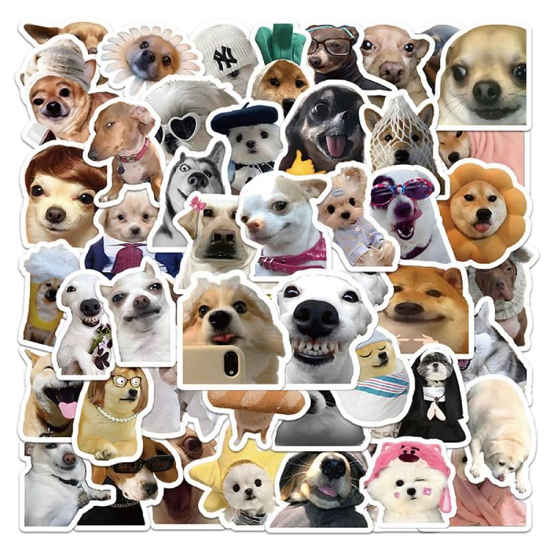 60pcs Emoji Dog Waterproof Graffiti Stickers Notebook Water Bottles Cases Phone