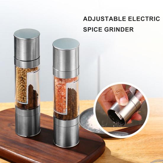 Ручная мельница для специй из нержавеющей стали, регулируемый керамический сердечник, прозрачный видимый ручной инструмент для измельчения соли и перца, бутылка для приправ, кухонные гаджеты