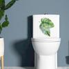Наклейка с зелеными листьями растений, наклейка на крышку унитаза, домашний декор, водонепроницаемый, настенный декор своими руками