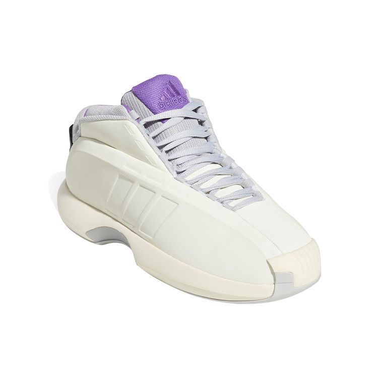Adidas Crazy 1 Круглый носок Шнуровка Модные Нескользящие Износостойкие Легкие Полувысокие Баскетбольные Кроссовки Мужские Кроссовки Белый Фиолетовый HQ3925