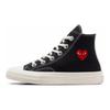 Comme Des Garçons PLAY X Chuck 70 High PS Single Heart - Black Kids Sneakers Egret Red A08802C