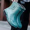 Men's Waterproof Rain Boots Outdoor Solid Color Fishing Boots Fashion Non-slip Waterproof Shoes Solid Color Mid-tube Rain Boots
