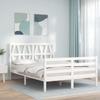 VidaXL Bed Frame with Headboard White Small Double Solid Wood 3194347