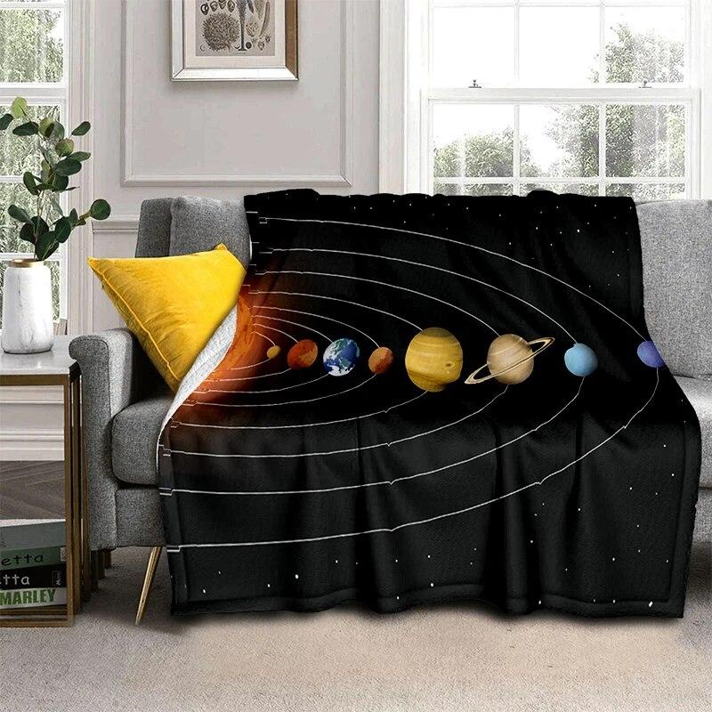Solar System Soft Plush Sofa Bed Throwing Cartoon Picnic Blankets Modern Flannel Blanket Cover Gedruckt Bettdecke Geschenk