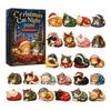 Decorative Christmas Accents Cat Advent Calendar, 24 Day Countdown with Cute Ornaments, Calendar 2D Acrylic Kitty Holiday Decorations, Gift for
