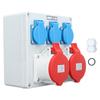 Electrical Socket Box 3Pcs 16A 250V EU Outlet 2Pcs 32A 5 Pin CEE Outlet IP44 Waterproof Receptacle